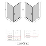 CERANO - Sprchovací kút Porte Ľ/P - 8 mm - chróm, transparentné sklo - 90x90x195 - otočný CER-413525