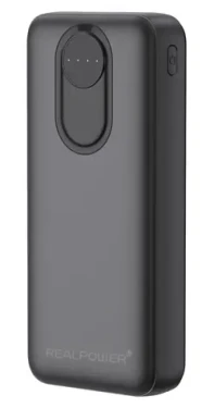 RealPower PB-20000 Pre čierna / Powerbanka 20000 mAh / 2x USB-A / 1x USB-C / 30W PD (557610)