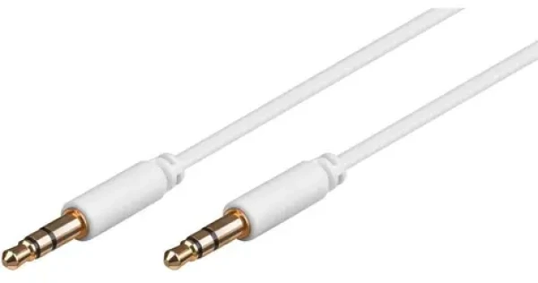MicroConnect Slim audio kábel 3-pin Jack 3.5mm - Jack 3.5mm 1.5m biela (AUDLL1.5W)