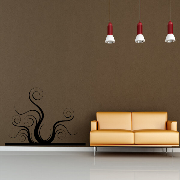 Veselá Stena Samolepka Tajomná rastlina Farba: čierna, Veľkosť: 60 x 44 cm