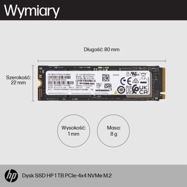 HP HP - SSD - 1 TB - intern - M.2 2280 - PCIe 4.0 x4