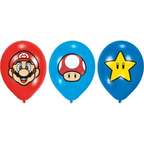 Nafukovacie balóniky Super Mario 27,5 cm 6 ks - Amscan