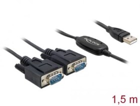 Delock Adaptér USB 2.0 Typ-A gt; 2 x Sériový DB9 RS-232 (61886-DE)