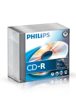 Philips CD R 700MB / Optický disk / 52x / 80 min / Spindl 10 ks (CR7D5NS10/00)