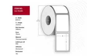Capture Termotransferová etiketa 102 x 152 mm / Etiketa / rolka / jadro 76 mm / 950 ks/rola / balenie 4 role (CA-76180)