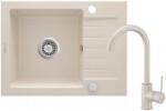 DEANTE DEANTE - Zorba beige - Granitový drez vrátane batérie, 1 - bowl s odkvapkávačom ZQZA511A