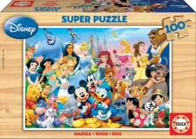 Educa Drevené puzzle Báječný svet Disney