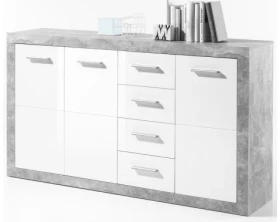 Komoda Stone 152 cm, betón/biela%