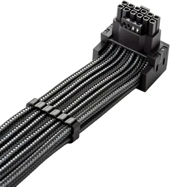 CableMod C-Series Pre carbon / PCIe napájací kábel / 90 ° / 16-pin na 4X 8-pin / Variant A (CM-PCSR-16P4-RAN60KC-5PK-R-SS)
