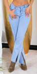 Sexy Highwaist flared Jeans with Slit denimblue