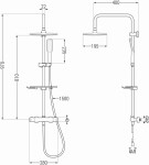 MEXEN/S - KT49 sprchový stĺp s termostatickou batériou, čierna / zlato 771504993-75