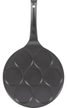 Lamart LT1293 čierna / Panvica na lievance / 27 cm / 7 dielikov / hliník / nepriľnavý povrch (LT1293 CREPE)