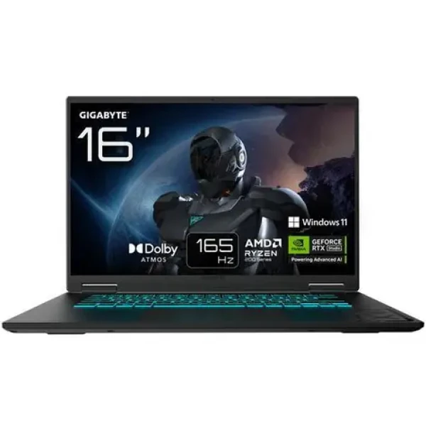GIGABYTE GAMING A16 čierna / Herný notebook / 16 "IPS 165Hz / AMD RYZEN 7 260 / 16GB DDR5 / 1TB SSD / RTX 5050 8GB / W11H (GIGABYTE GAMING A16 3THK3DE894SH)