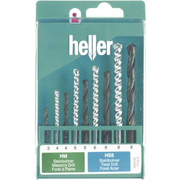 Heller Tools 17742 9 9-dielna univerzálny sortiment vrtákov; 17742 9