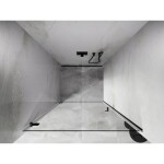 MEXEN/S - Lunar-B sprchové dvere krídlové ľavé 75, transparent, čierna 832-075-000-70-00-L