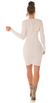 Sexy 2in1 Look Knitdress BEIGE Einheitsgroesse