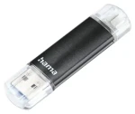 HAMA Laeta Twin čierna / Flash disk / USB-A 3.0 + micro USB / 32 GB / 45 MB/s