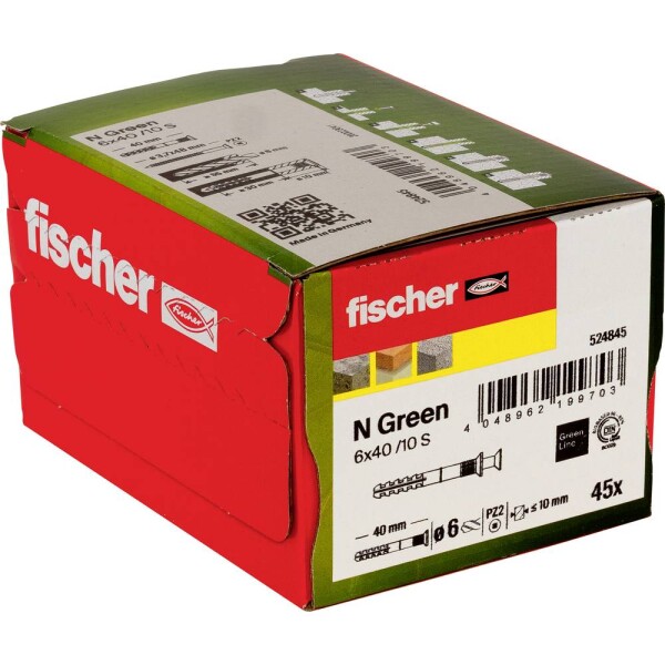 Fischer klincová hmoždinka 40 mm 6 mm 524845 45 ks; 524845