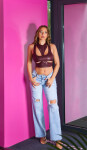 Sexy Koucla Wetlook Crop Top with Cut Outs Einheitsgroesse