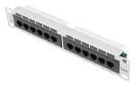 Lanberg Patch panel 10" sivý / Patch panel / 12 portov / 1U / Cat.6 UTP (PPU6-9012-S)