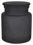 Spirella Yoko dóza na odličovacie tampóny tmavo šedá / sklo / 0,6 l