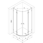 MEXEN/S - Lunar L sprchový kút štvrťkruh krídlový ľavá 100 x 90, transparent, čierna 833L-100L-090P-70-00