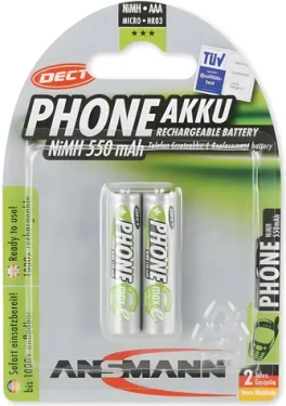 Ansmann DECT Micro / Nabíjacia batéria / AAA / NiMH / 550 mAh / 1.2V / 2 ks (5035523)