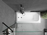 MEXEN/S - Vega obdĺžniková vaňa 180 x 80 cm s panelom + vaňová zástena 100, transparent, čierna 550118080X9510000070