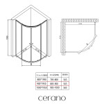 CERANO - Sprchovací kút Orso L/P - 5 mm - štvrťkruh - R550 - čierna, transparentné sklo - 90x90x195 - posuvný CER-650473