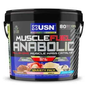 USN Muscle Fuel 4000 g čokoláda, jahoda, vanilka a sušienka (12418)