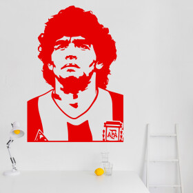 Veselá Stena Samolepka Diego Maradona Farba: červená, Veľkosť: 80 x 57 cm
