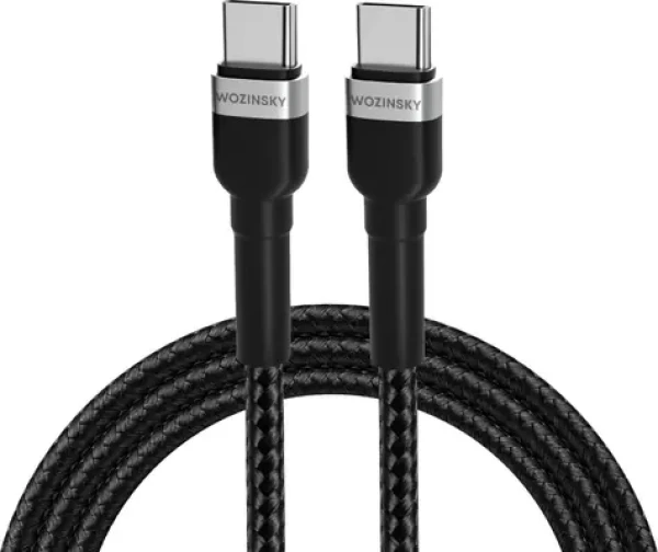 Wozinsky Kábel USB-C - USB-C 2 m čierna / Kábel / USB-C - USB-C / 2 m (5907769308741)