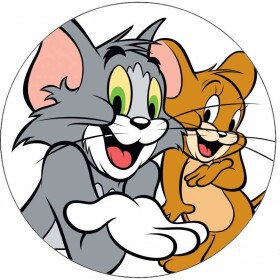 Jedlý papier Tom a Jerry na bielom pozadí 19,5 cm - Pictu Hap - Pictu Hap