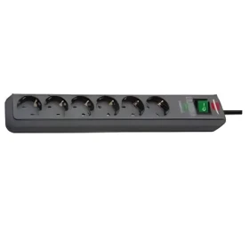 Brennenstuhl Eco-Line antracitová / Prepäťová ochrana / 6 zásuviek / 13 500 A / kábel 5 m / osvetlený vypínač (1159710515)