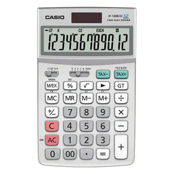 Casio JF-120 ECO / Kalkulačka / 12miestny displej / DPH a prepočet mien / recyklovaný plast (JF-120ECO)