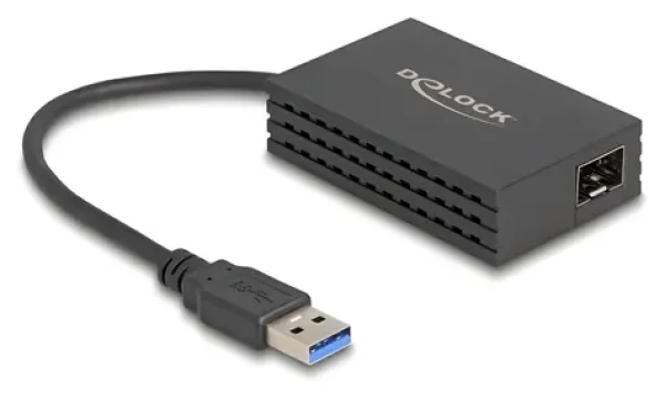 DeLock Adaptér USB 3.0 na SFP čierna / Sieťová karta / Gigabit LAN / 1x SFP Port (66463)