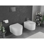 MEXEN/S - Sofia Závesná WC misa Rimless Tornado vrátane sedátka s slow, duroplast, biela lesk 30540200T