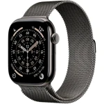 Apple Watch Series 11 GPS+Cellular 46mm Bridlicovo šedé titánové telo - Bridlicovo šedý milánsky ťah M/L / 150-200 mm (MFD44MP/A)