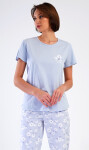 Dámske pyžamo capri Nature světle modrá 1XL