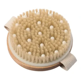 MSV NATUR masážna a exfoliačná kefa so štetinami / okrúhla / drevo (3700703973904)