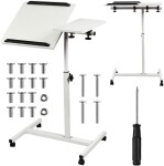 Maclean Mobilne biurko/stand na Notebook Maclean, biele, regulacja wysokośc 59-89cm, max. 30kg , MC-121 W