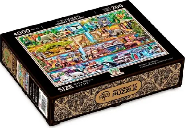 Wooden City Drevené puzzle Úžasné kráľovstvo zvierat