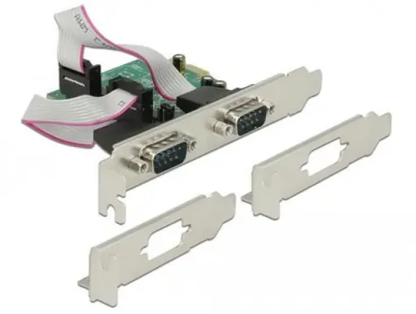 DeLock / Rozširujúca karta PCIe 2x sériový RS-232 / High Speed 921K / nízky profil (89641)