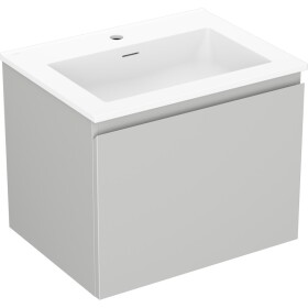MEXEN/S - Orio kúpeľňová skrinka 60 cm s umývadlom Otis, 1 šuplík, sivá mat/biela mat 91A10-06047-1-BF62-W18M01