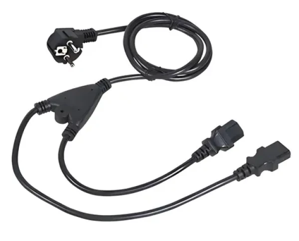C-tech napájací kábel VDE čierna / Rozdvojka Y / 220/230V / 1,8 m (CB-PWRC13-18-Y)