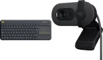 Logitech K400 PLUS + Brio 100 / Sada / Bezdrôtová klávesnica s touchpadom / Webkamera