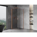 MEXEN/S - Mist-B sprchovací kút dvere krídlové 95 x 95, transparent, meď kartáčovaná 8A2T-095-095-65-00