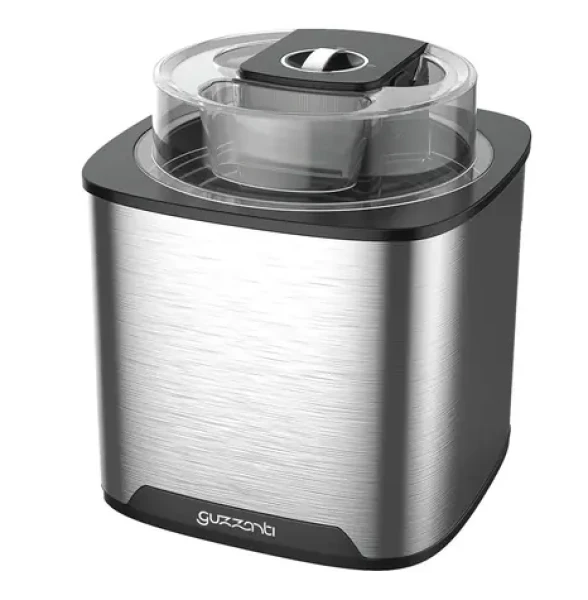 Guzzanti GZ 159 strieborná-čierna / Zmrzlinovač / 12W / Nádoba 2.0 L / časovač (GZ 159)