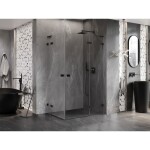 MEXEN/S - Lunar L Duo sprchovací kút dvere krídlové pravá 120 x 85, transparent, čierna 834L-120P-085L-70-00