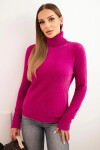 Dámsky sveter z alpaky s rolákom tmavo fialový UNI